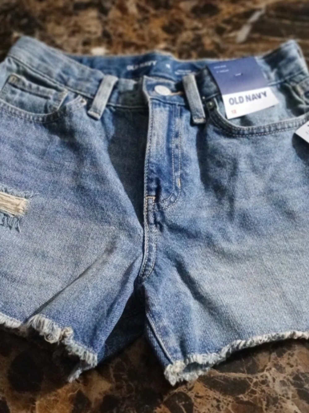 Old Navy Light Blue Frayed Denim Shorts